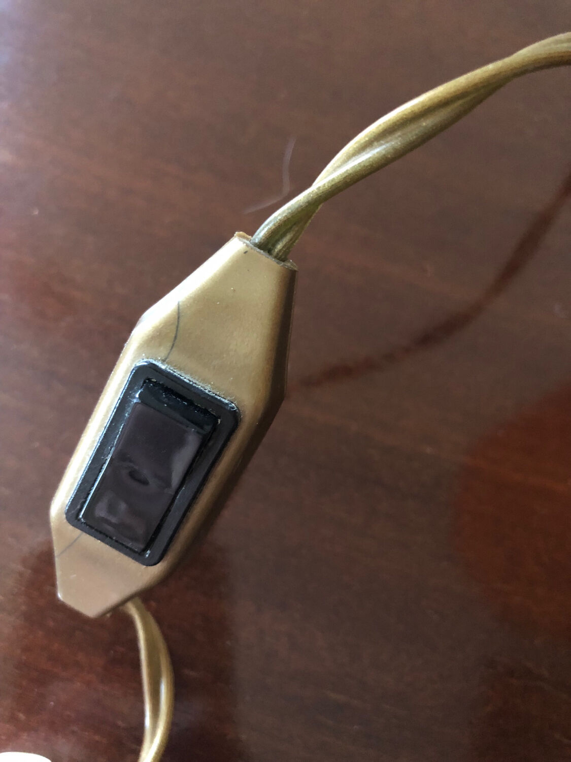 Table lamp wood and jute