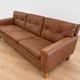 Vintage Scandinavian Peem Oy mid-century 3 person sofa in cognac leather 1960s