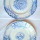 Assiettes plates anciennes en faïence terre de fer