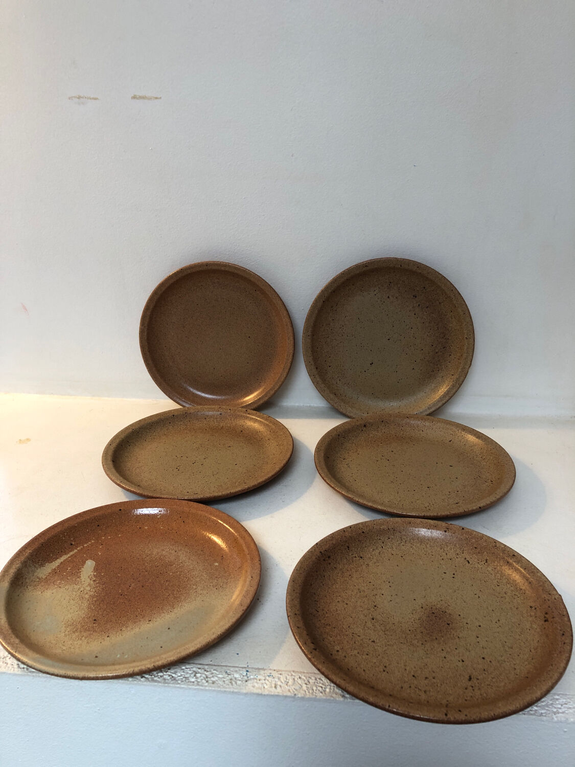 6 plates dessert stoneware, 1970