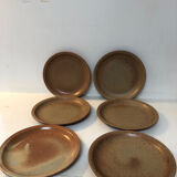 6 plates dessert stoneware, 1970