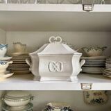 Centerpiece, white earthenware soup tureen