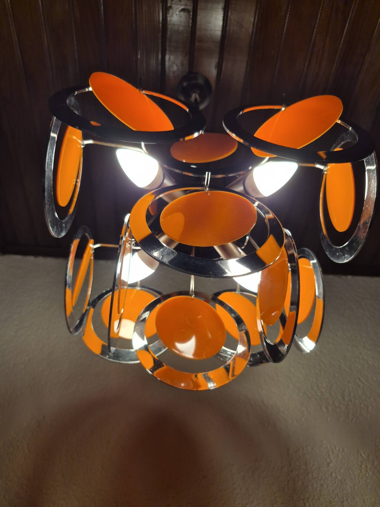 Vintage orange and chrome suspension