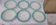 6 hollow plates in opaque porcelain from Badonviller with green marli diam 23 cm