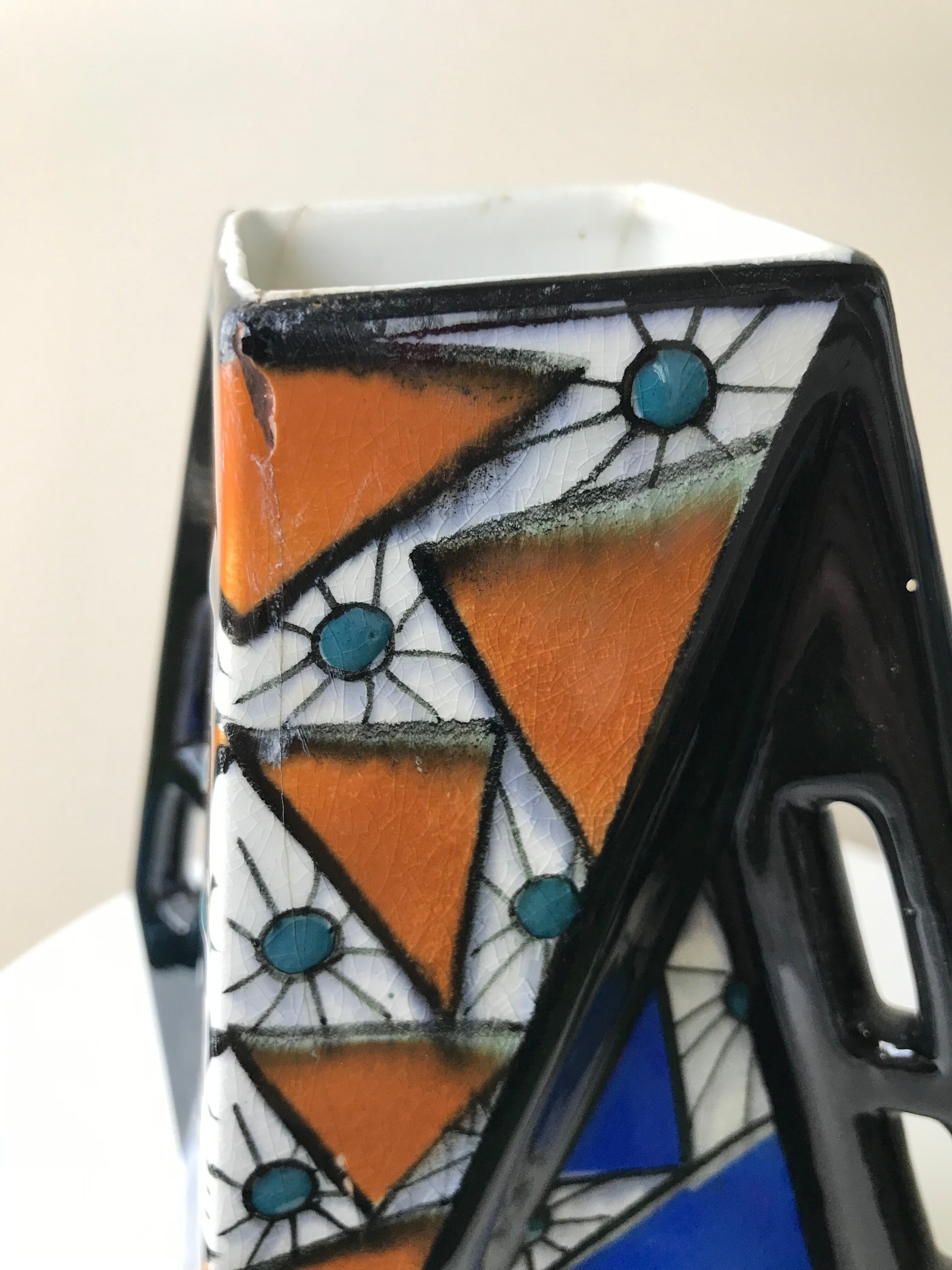 Vase céramique onnaing art déco