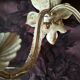 White glazed metal wall light with leaf and flower decor, 2 lights