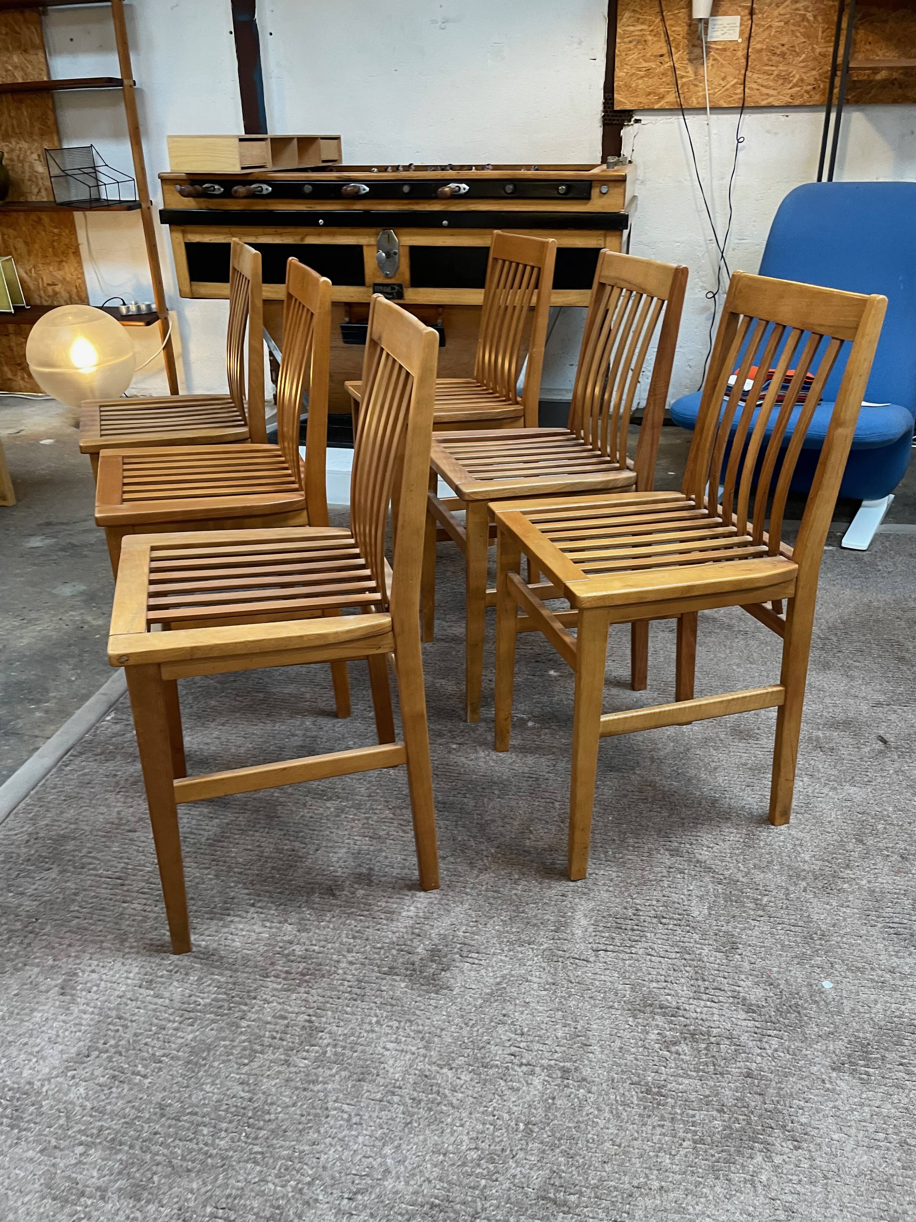 Set of 6 “Milano” model chairs by Aldo Rossi, Molteni edition.