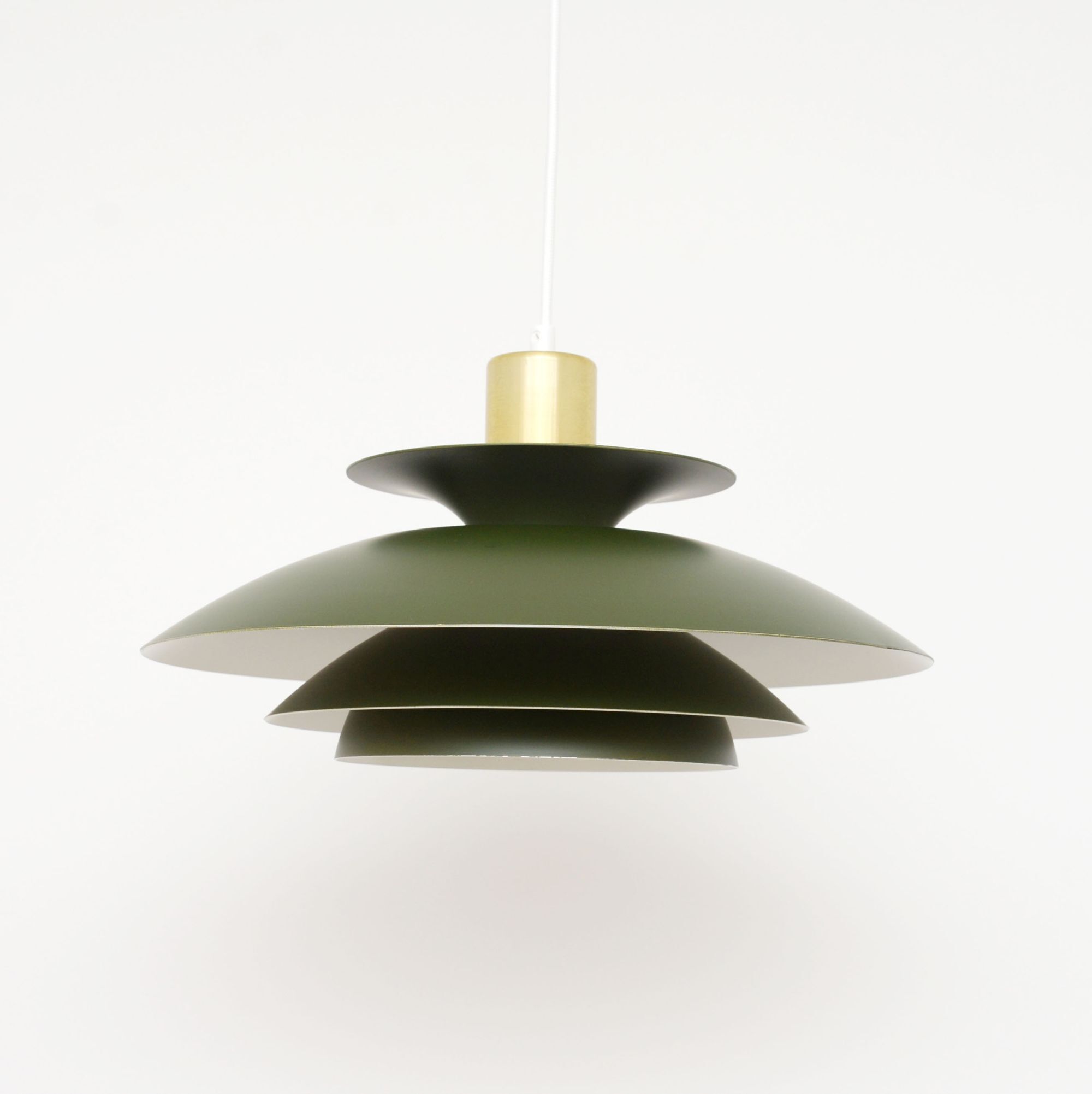 Lampe scandinave, vert bouteille, années 1970