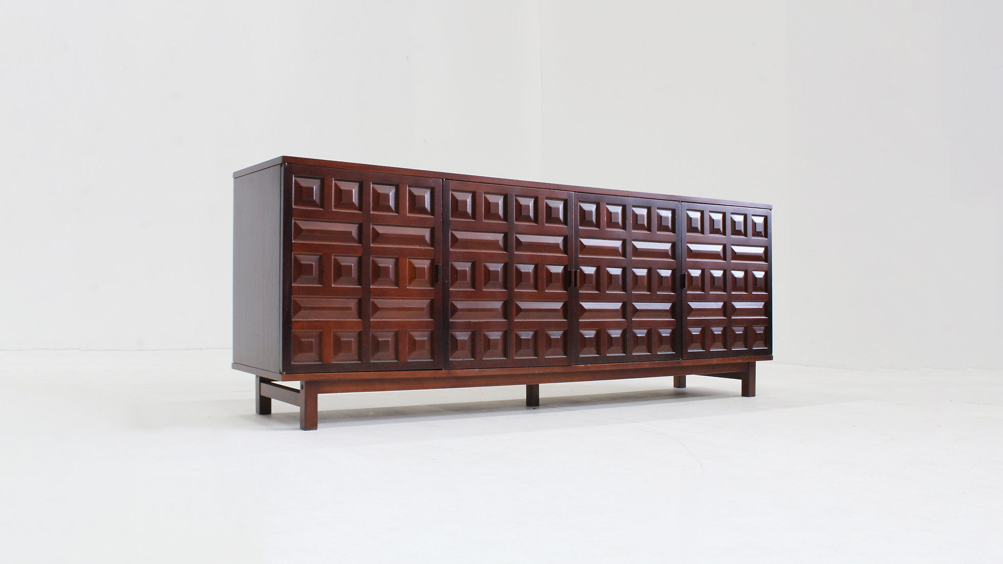 Vintage Spanish brutalist sideboard credenza 1970s