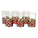 Set of 6 hand-painted tea glasses, floral pattern tea cup.