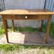 Old Farm Table - Wood Drawer Feet Compas Handle Vintage Porcelain