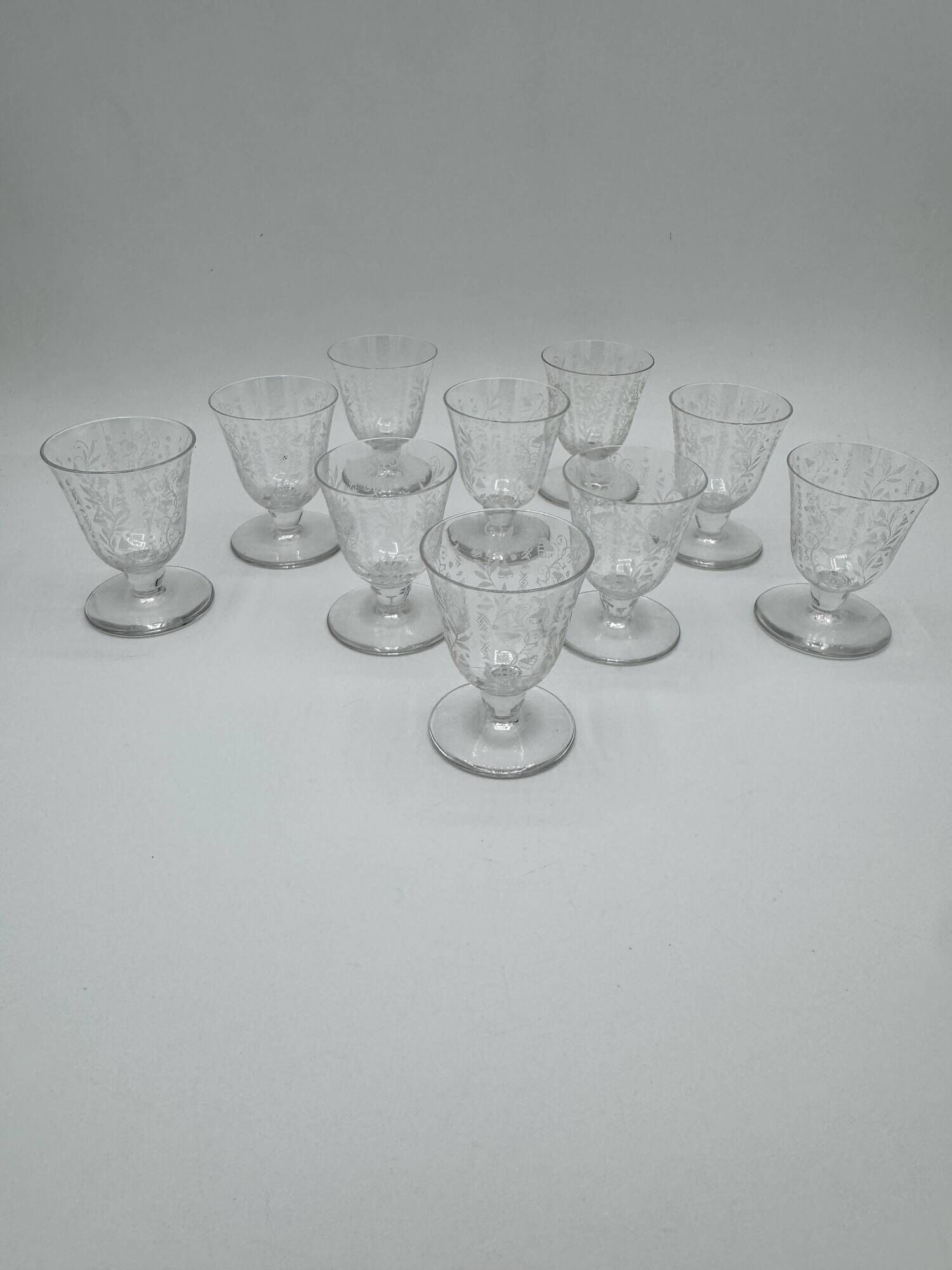 Set of 10 Crystal Liqueur Glasses from Baccarat – Argentina Model, 1940