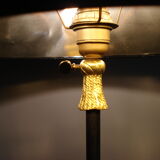 Black metal lamp and brass dore reglable tripod