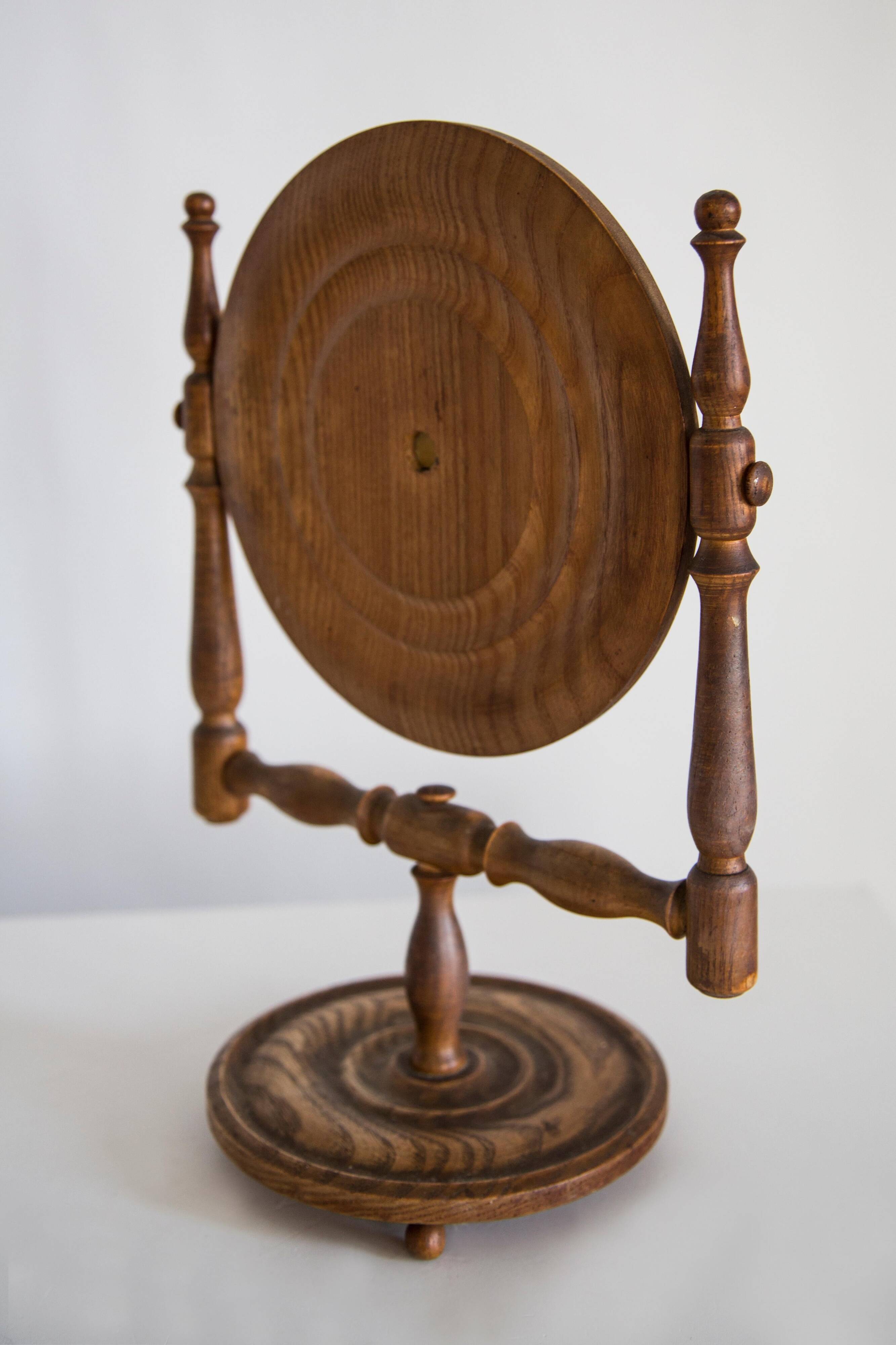 Miroir décoratif brun milieu de siècle avec cadre en bois, Italie, 1960s