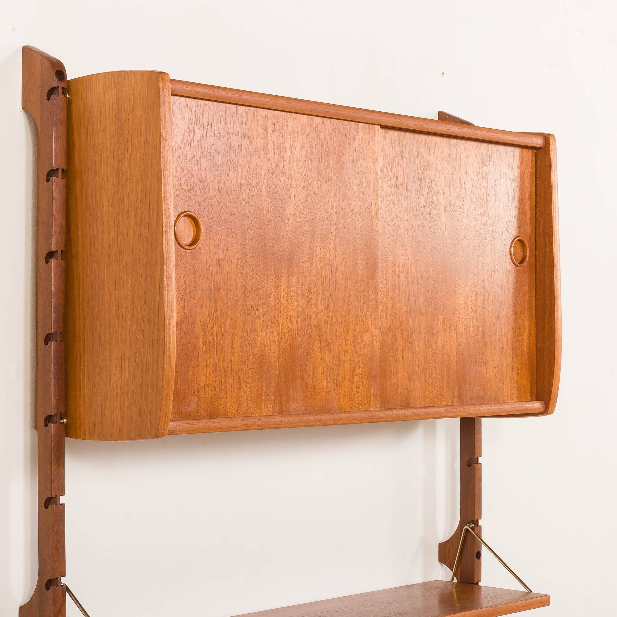Scandinavian home office teak wall unit model Ergo by John Texmon, Norway