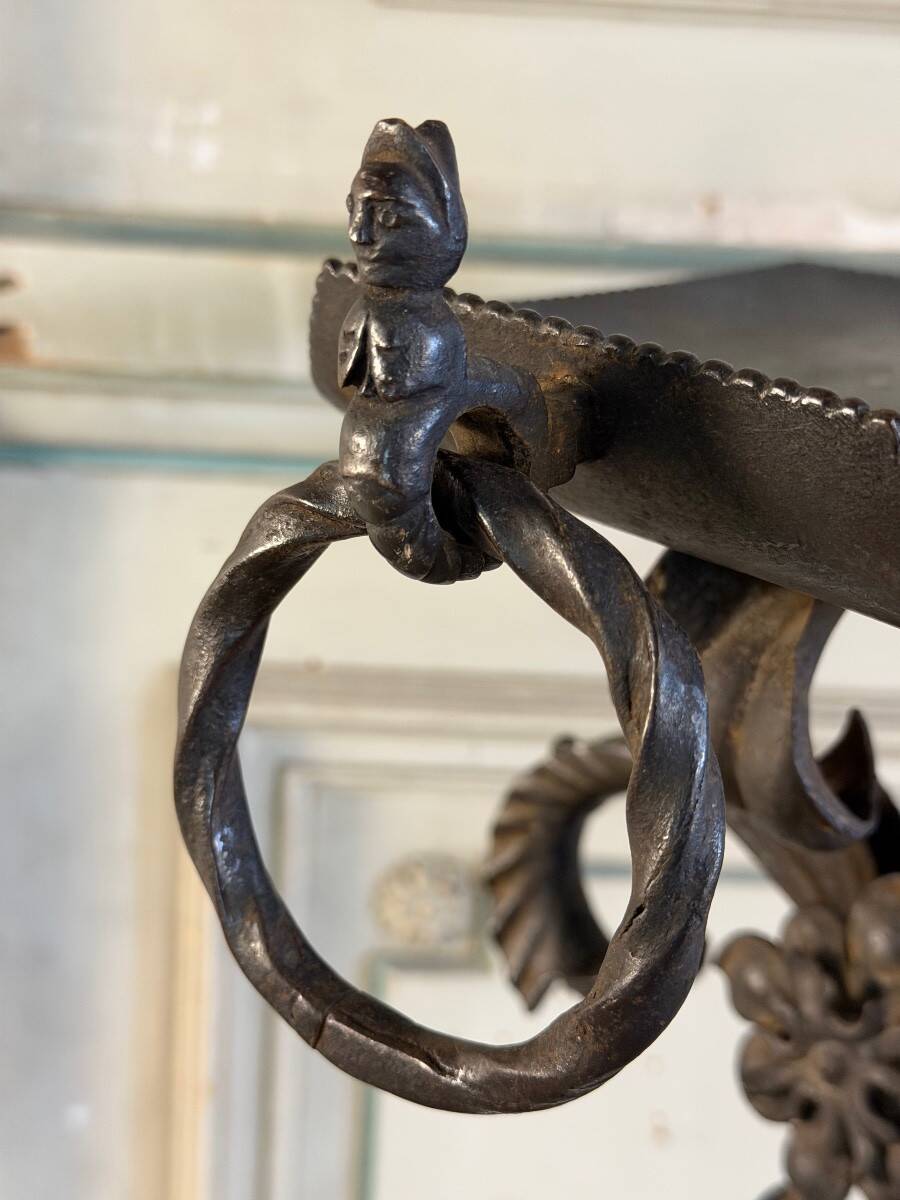 Wrought iron stool, France around 1880