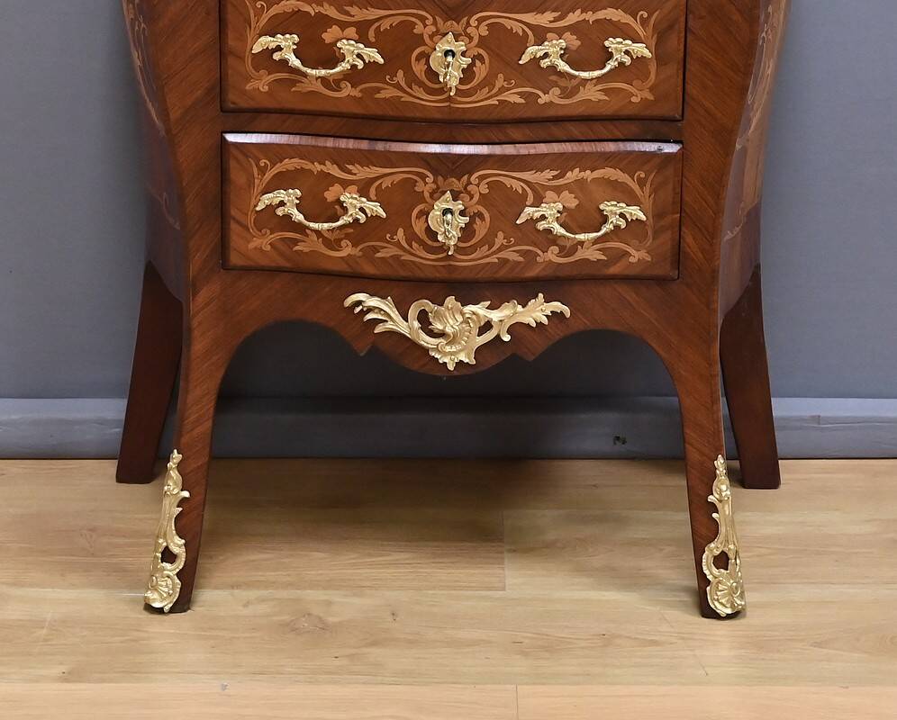 Secretary in precious wood marquetry, Transition style, Napoleon III period – Mid-19th century