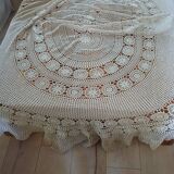 Antique handmade crochet tablecloth