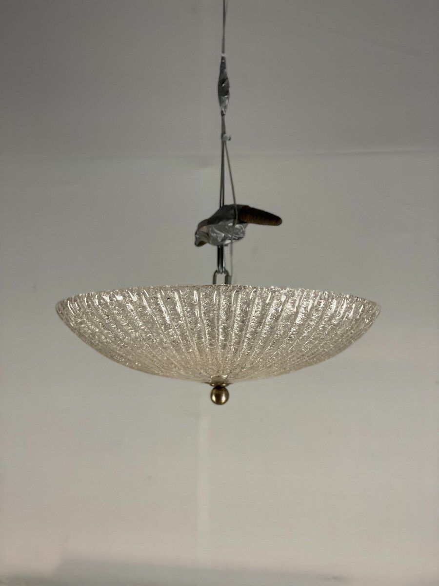Ceiling chandelier in murano art deco glass