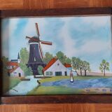 1930s tray, glass, painted wood