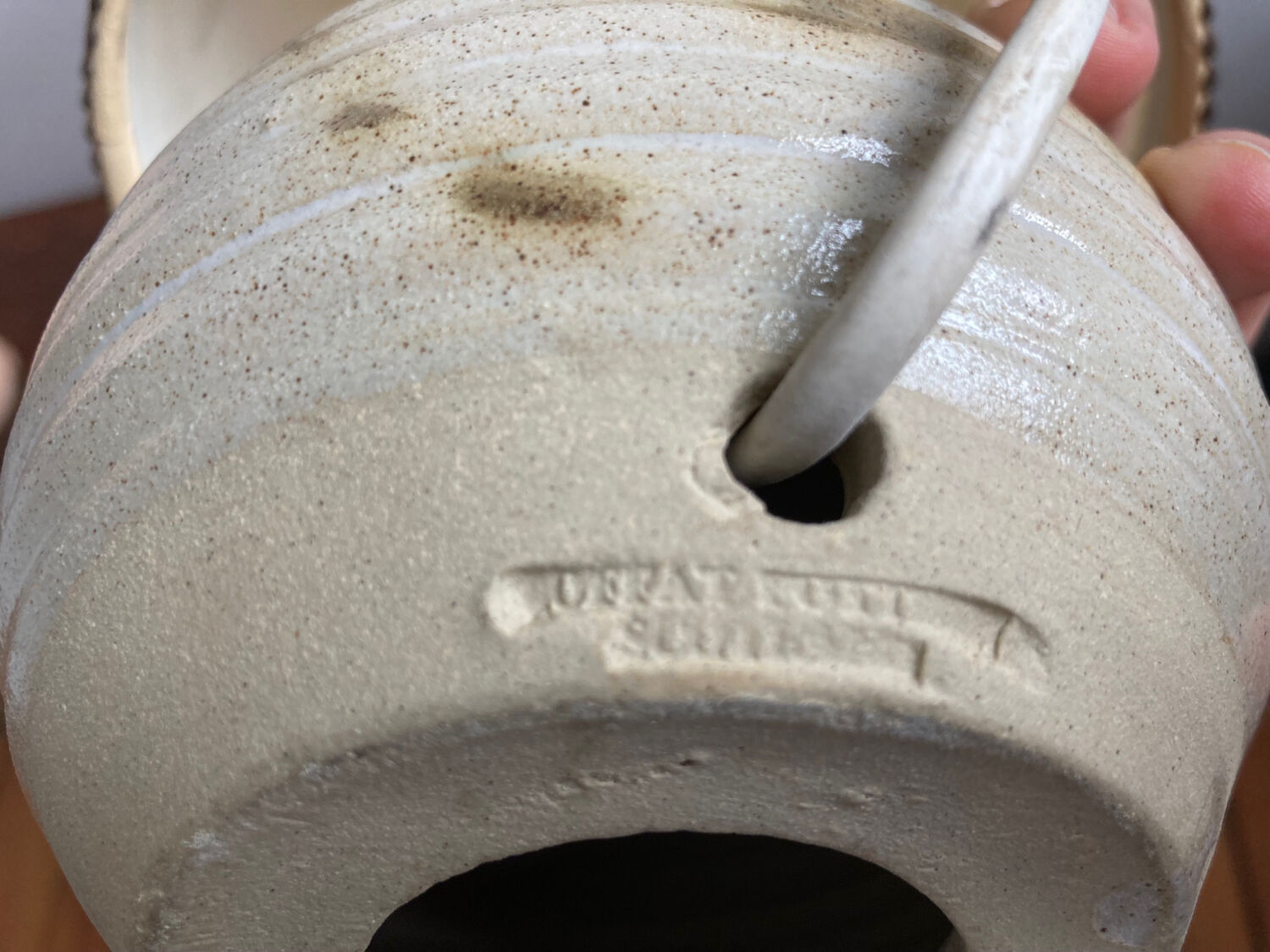 Vintage stoneware bedside lamp