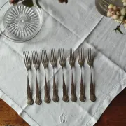 8 small numbered silver-plated forks Sorsakoski