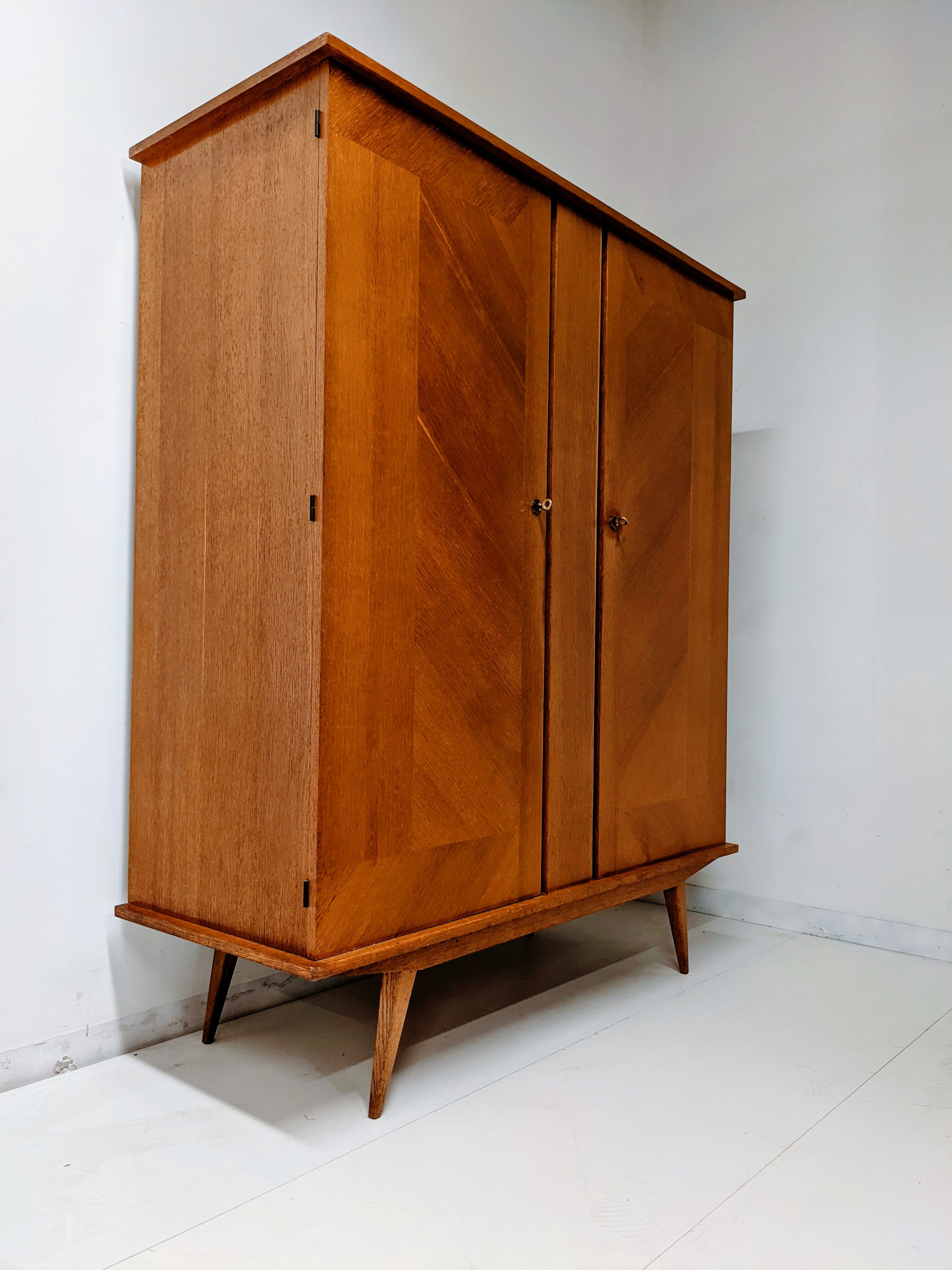 Wardrobe vintage wooden wardrobe compass feet Scandinavian style
