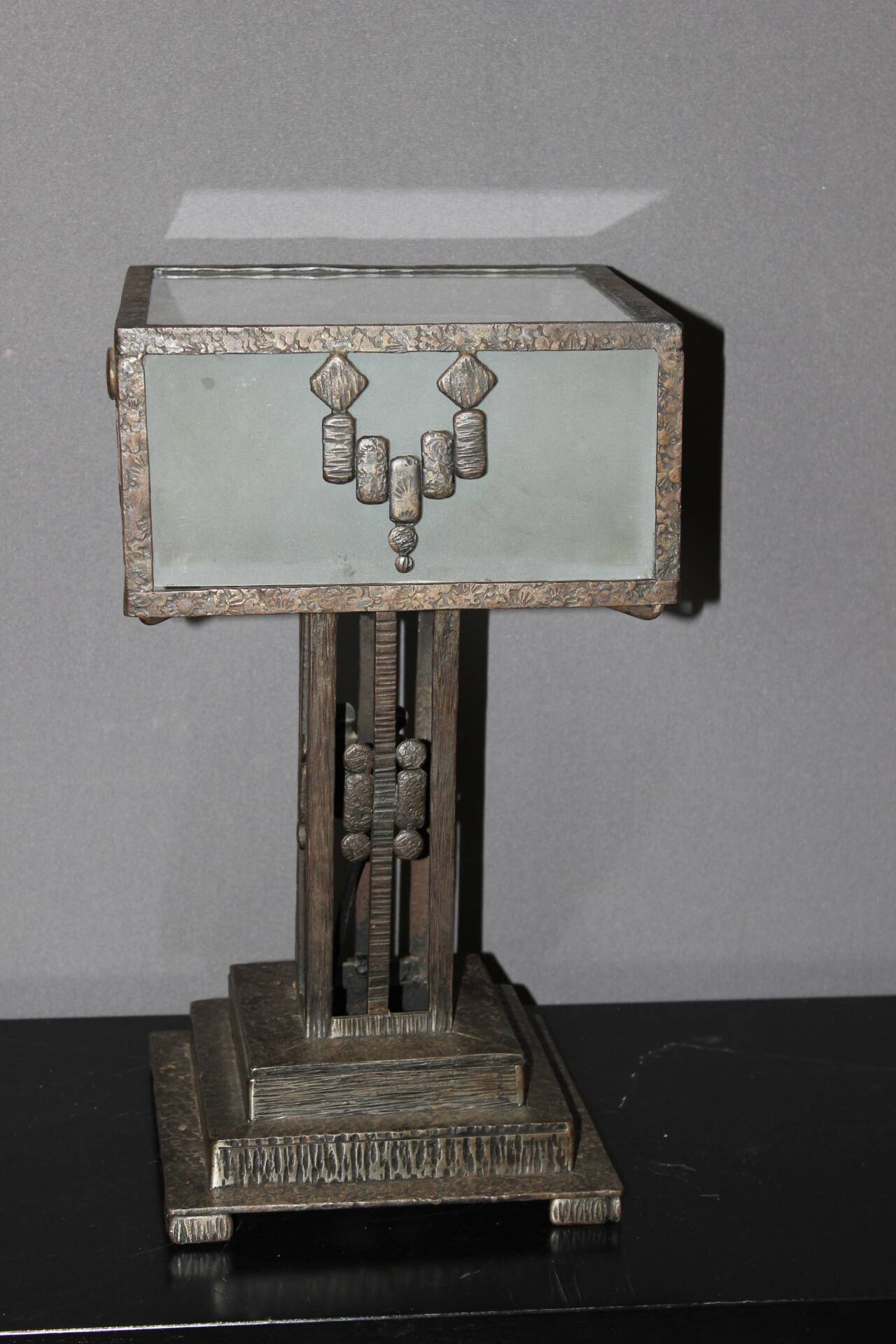 Art Deco period wrought iron lamp circa 1930