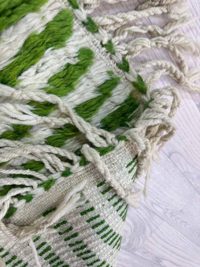 Handmade green Beni Ouraine rug