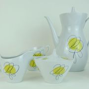 Mid century coffee crockery schirnding bavaria abstract decor in pastel colors 1950s