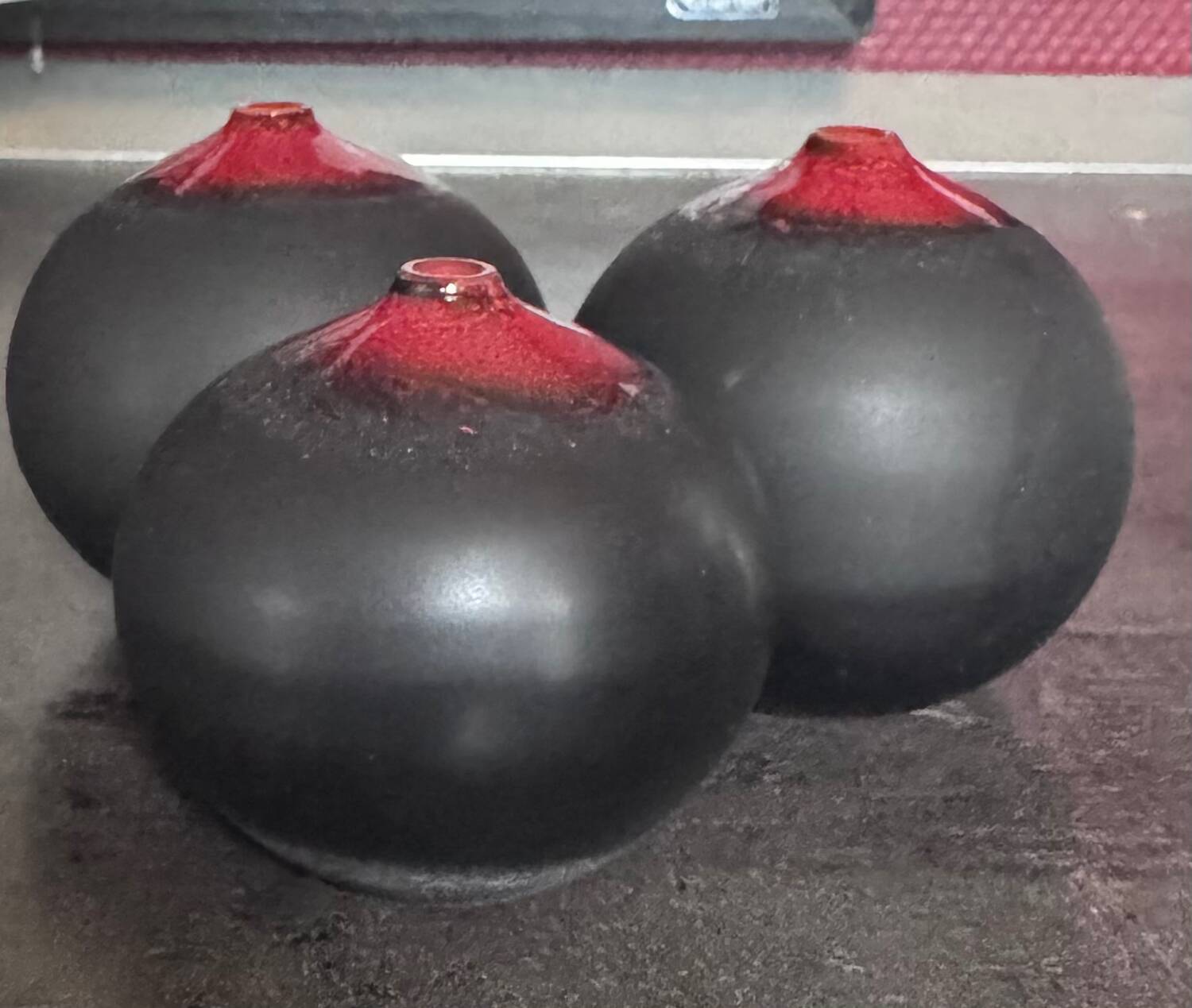 3 spherical soliflore vases by Antonio Lampecco