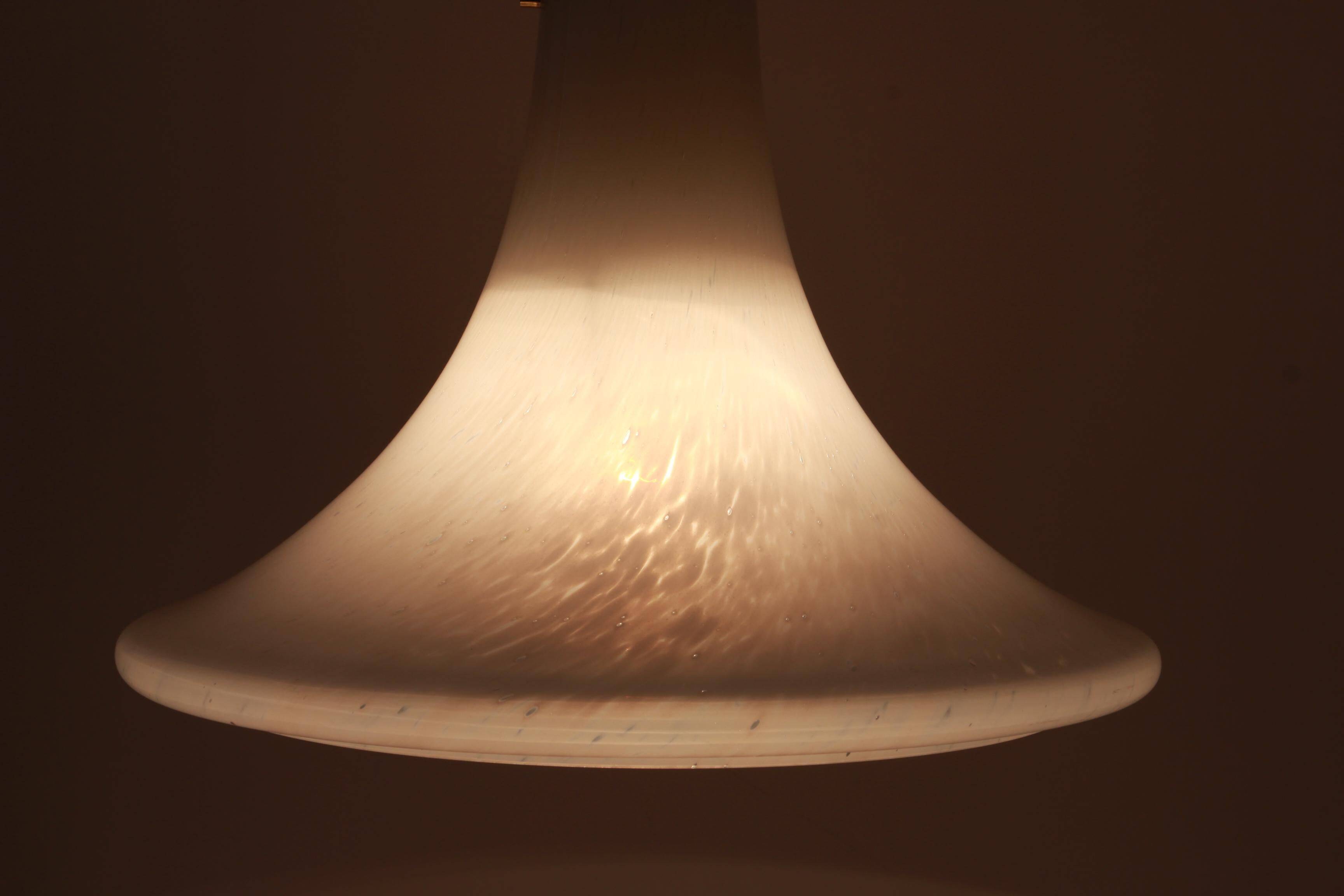 Superb large opaline glass pendant by Limburg, Germany, 1970s.