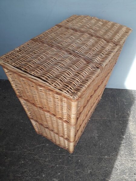 Chest 65cm basket basket rattan wicker period 1960