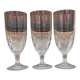 3 absinthe glasses of bistrot, twisted base - 17.5 cm - early 20th