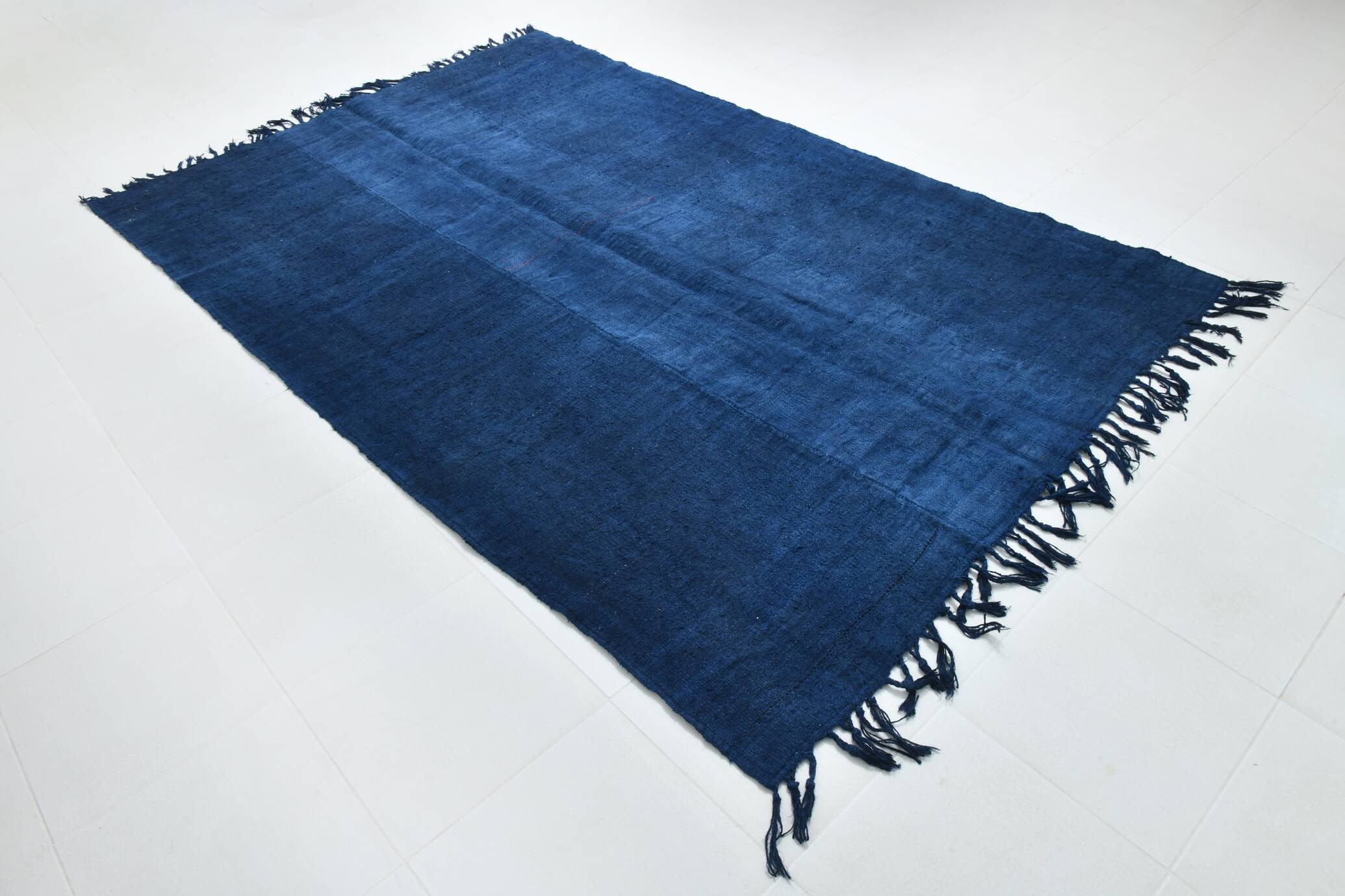 Contemporary Navy Blue Turkish Vintage Kilim Rug, 188x287Cm