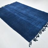 Contemporary Navy Blue Turkish Vintage Kilim Rug, 188x287Cm