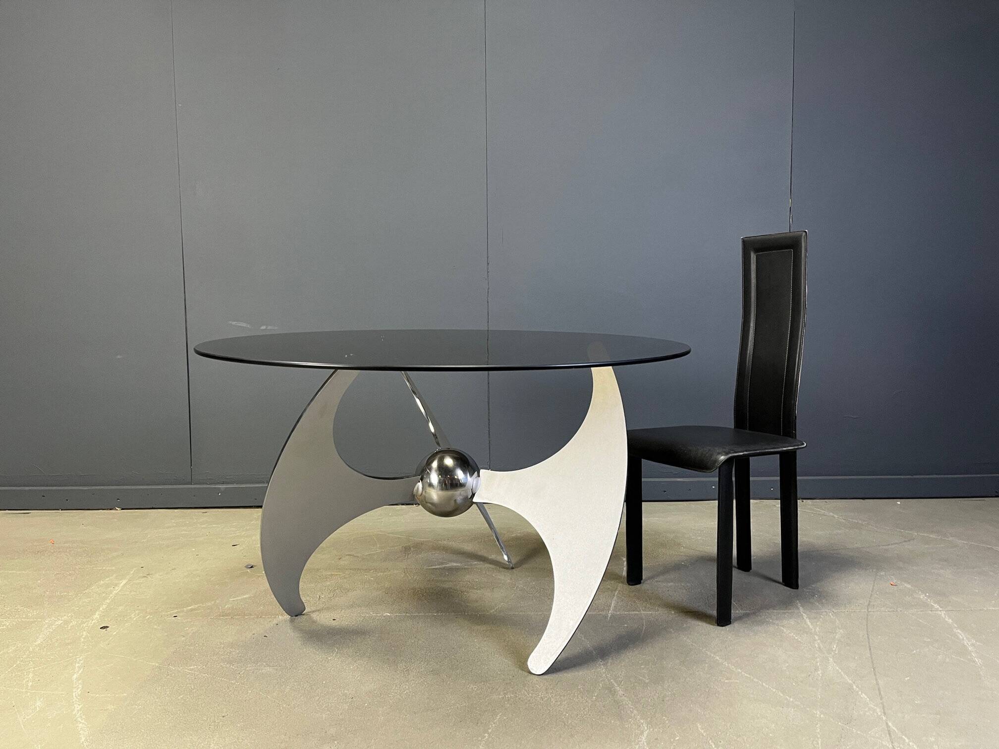 Luciano Campanini “Helix” adjustable dining or coffee table, 1970s