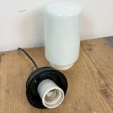 Industrial Bakelite Pendant Light with Milk Glass, 1970s