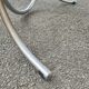 Vintage oval design table in smoked glass and chrome legs