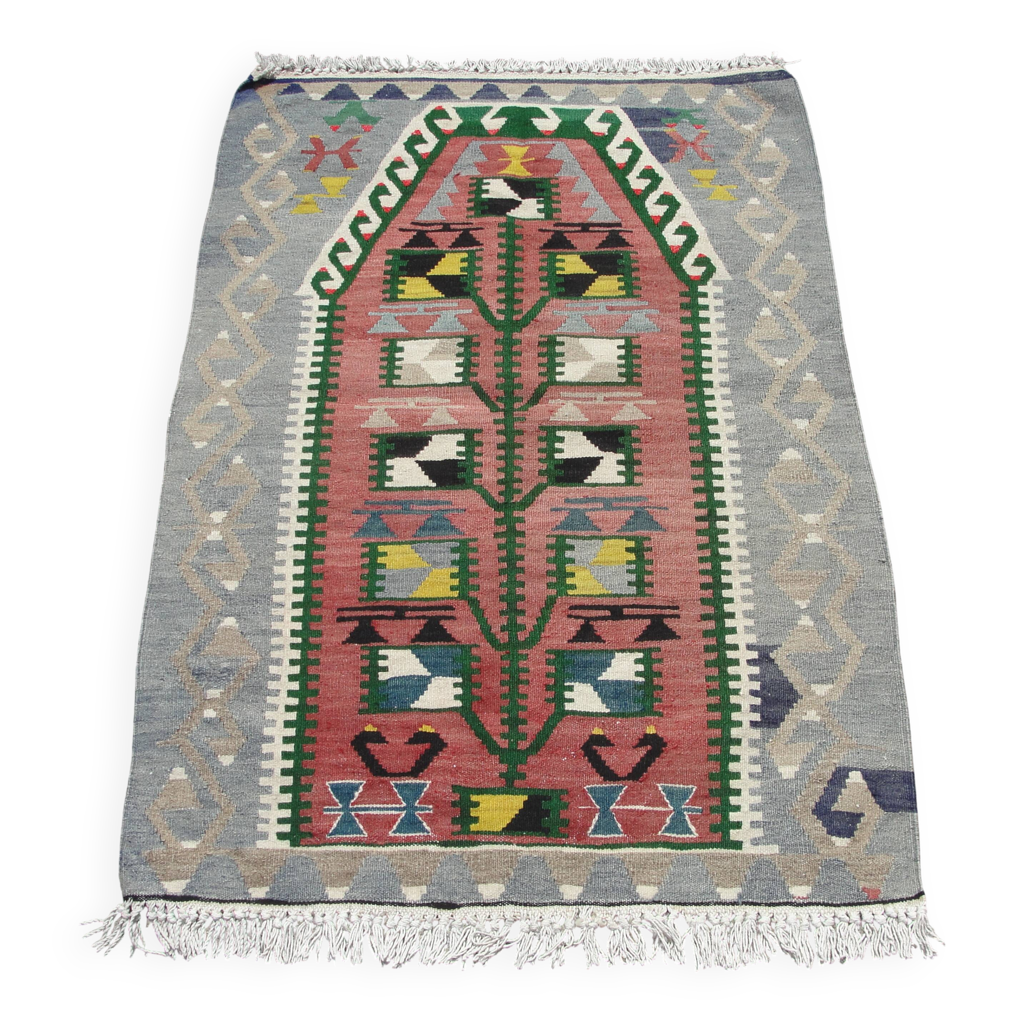 Small handmade area kilim rug carpet