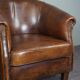 Set de 2 fauteuils club en cuir de mouton