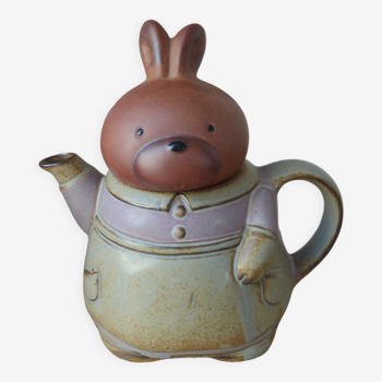 Madame Lapin stoneware teapot with its Apron Made in Japan