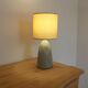 Sage green table lamp with cream lampshade – organic style bedside lamp