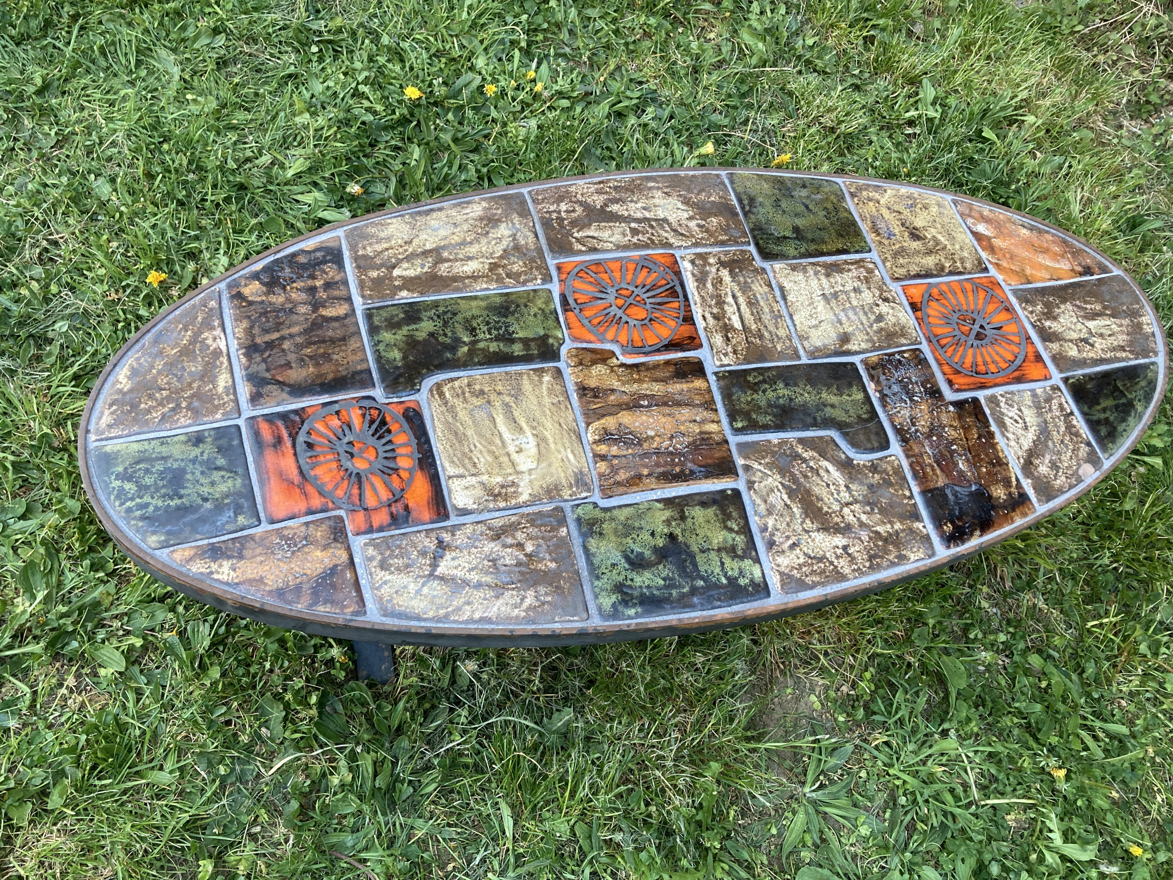 Table basse céramique style Vallauris
