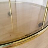 Vintage Smoked Glass Serving Trolley: 1970s Mid-Century Modern Bar Cart