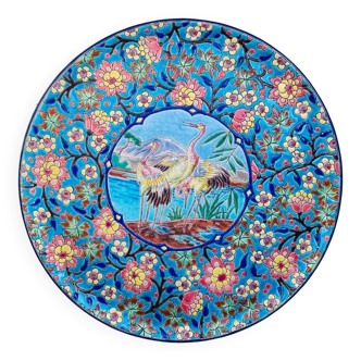 Émaux de Longwy decorative plate enhanced by Justin Masson