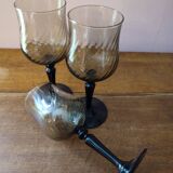 Set of 3 amber glasses