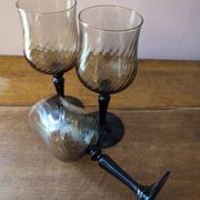 Set of 3 amber glasses