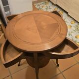 Pedestal Swivel Table with marquetry top