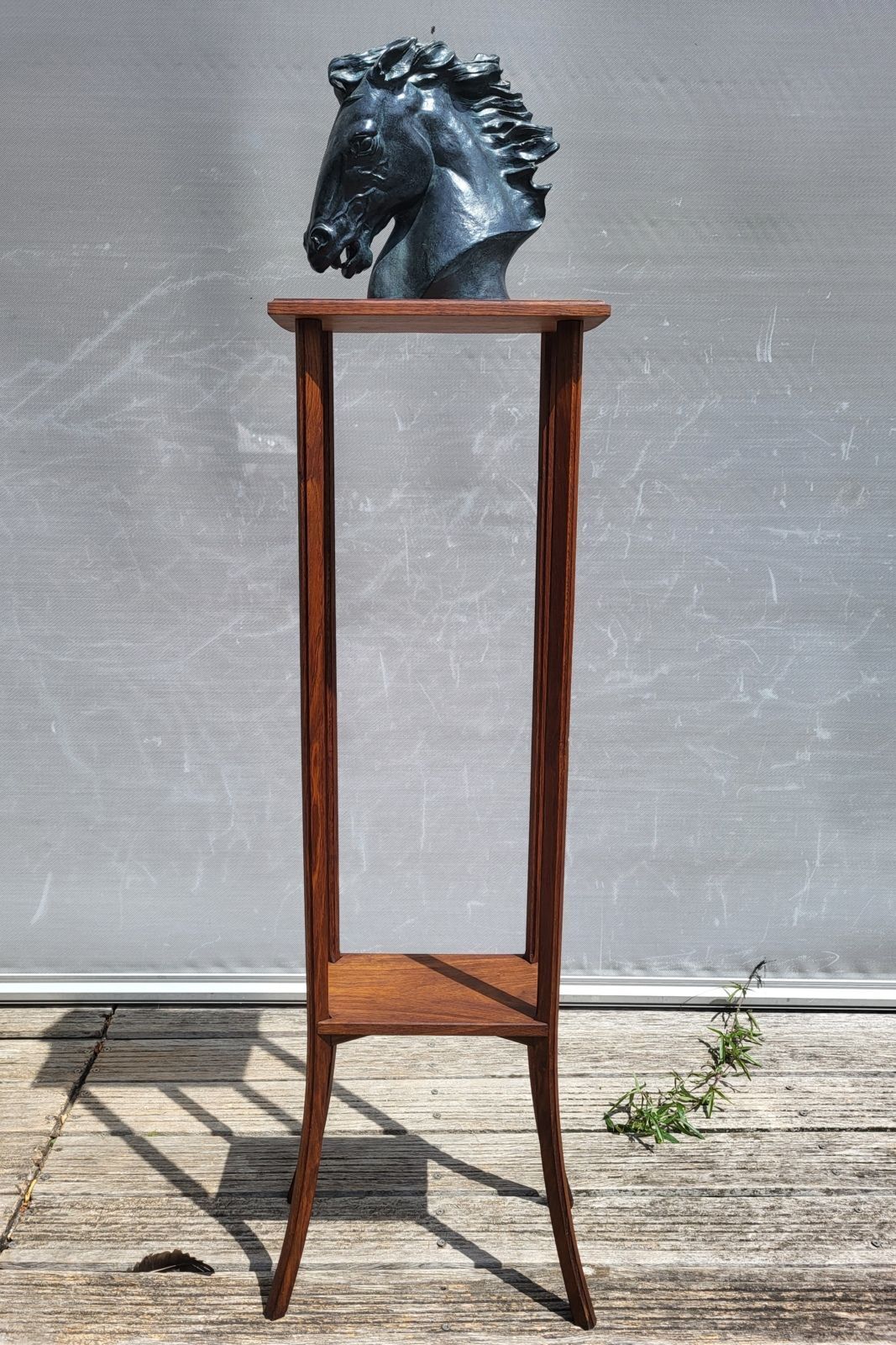 Large Art Deco plant stand H140 solid oak